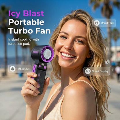 🔥 50% OFF ❄️ USB High-Speed Handheld Cooling Fan – Turbo Airflow, Ice Compress Cooling & Stepless Speed Control ✨