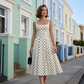 🔥 58% OFF 👗 Retro Polka Dot A-Line Dress – Elegant Square Neck, Flattering A-Line Silhouette & Lightweight Feel ✨