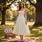 🔥 58% OFF 👗 Retro Polka Dot A-Line Dress – Elegant Square Neck, Flattering A-Line Silhouette & Lightweight Feel ✨