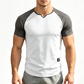 💪 50% OFF 👕 Men’s Two-Tone Athletic T-Shirt – V-Notch Collar, Raglan Sleeve Design & All-Day Comfort 🔥
