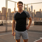 Men's V-Notch Raglan Sleeve Athletic T-Shirt