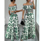 🌺 LIMITED-TIME 48% OFF! 💥 Women's Off-Shoulder Midi Dress – Daisy Print, Waist Cutout & Flattering Flowy Fit – Tropical Chic 💃