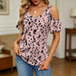 🔥 LIMITED-TIME 50% OFF 🌸 Women’s Printed Cold Shoulder V-Neck Top – Flattering V-Neck, Feminine Cut-Out Shoulders & Summer-Ready Prints