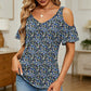 🔥 LIMITED-TIME 50% OFF 🌸 Women’s Printed Cold Shoulder V-Neck Top – Flattering V-Neck, Feminine Cut-Out Shoulders & Summer-Ready Prints