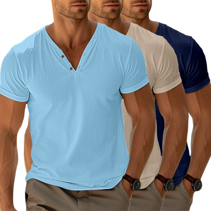 🔥 LIMITED-TIME 50% OFF 👕 Men's V Neck Henley Shirt – Soft Cotton Comfort, Refined Neckline & Everyday Casual Style