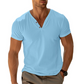 🔥 LIMITED-TIME 50% OFF 👕 Men's V Neck Henley Shirt – Soft Cotton Comfort, Refined Neckline & Everyday Casual Style