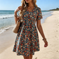 🛒 SUMMER READY 🌸 Women’s Summer Floral V-Neck Short Sleeve Dress | Lightweight Feel, Short Sleeves & Romantic Floral Print