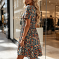 🛒 SUMMER READY 🌸 Women’s Summer Floral V-Neck Short Sleeve Dress | Lightweight Feel, Short Sleeves & Romantic Floral Print