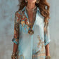 🎁New Arrival 60% OFF💥Elegant Retro Print Maxi Dress | Boho V-Neck Button-Down Flowy Gown | Breathable Summer Beach Holiday Dress