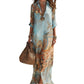 🎁New Arrival 60% OFF💥Elegant Retro Print Maxi Dress | Boho V-Neck Button-Down Flowy Gown | Breathable Summer Beach Holiday Dress