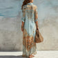 🎁New Arrival 60% OFF💥Elegant Retro Print Maxi Dress | Boho V-Neck Button-Down Flowy Gown | Breathable Summer Beach Holiday Dress