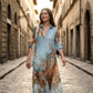 🎁New Arrival 60% OFF💥Elegant Retro Print Maxi Dress | Boho V-Neck Button-Down Flowy Gown | Breathable Summer Beach Holiday Dress