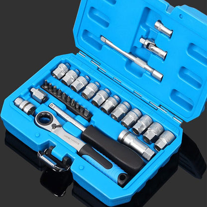🧰 29pcs Core Ratchet Socket Wrench Kit , Essential Socket Wrench Kit for Daily Fixes and Workshop Jobs