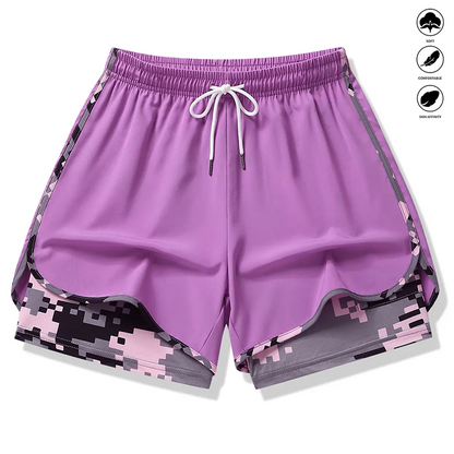 🏃‍♀️💦 LIMITED TIME 53% OFF! Women’s 2 in 1 Athletic Shorts – Secure Built In Liner, Adjustable Waist and Convenient Pockets