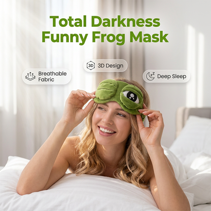 🐸💤 Funny 3D Frog Sleep Eye Mask ✨