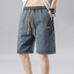 Men's Summer Lightweight Denim Shorts Loose Fit Casual Five-Point Pants