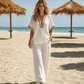👚 53% OFF! Women’s V-Neck Top & Wide-Leg Pants Set – Elegant, Lightweight & Easy to Style