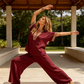 👚 53% OFF! Women’s V-Neck Top & Wide-Leg Pants Set – Elegant, Lightweight & Easy to Style