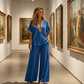 👚 53% OFF! Women’s V-Neck Top & Wide-Leg Pants Set – Elegant, Lightweight & Easy to Style