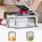 🥕 9-in-1 Vegetable Slicer – versatile kitchen tool for slicing, dicing, grating & shredding, with a practical collection container ✨
