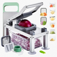 🥕 9-in-1 Vegetable Slicer – versatile kitchen tool for slicing, dicing, grating & shredding, with a practical collection container ✨