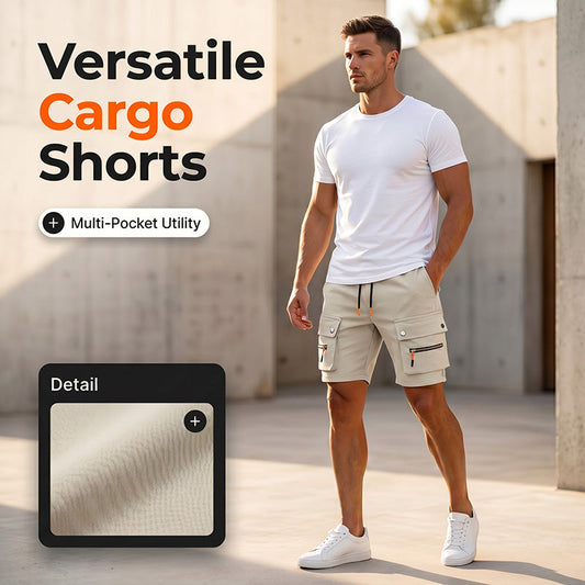 ⏰🔥LIMITED TIME 50% OFF! 🩳 Men’s Stretch Cargo Shorts with Zipper Pockets