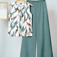 🌸 Women’s Floral Top & Wide-Leg Pants Set – Elegant, Comfy & Plus-Size Friendly