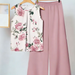 🌸 Women’s Floral Top & Wide-Leg Pants Set – Elegant, Comfy & Plus-Size Friendly