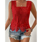 ☀️ EFFORTLESS ELEGANCE 👚 Women’s Lace Tank Top – Square Neckline, Scalloped Hem & Day-to-Night Style ✨