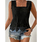 ☀️ EFFORTLESS ELEGANCE 👚 Women’s Lace Tank Top – Square Neckline, Scalloped Hem & Day-to-Night Style ✨