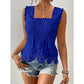 ☀️ EFFORTLESS ELEGANCE 👚 Women’s Lace Tank Top – Square Neckline, Scalloped Hem & Day-to-Night Style ✨