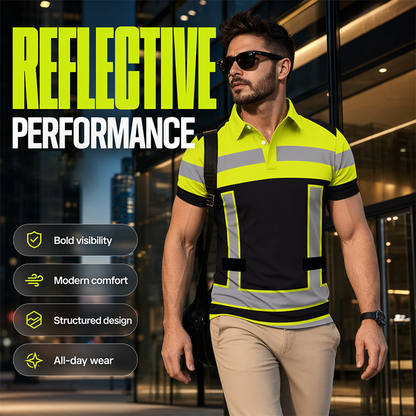 🦺☀️ FLASH SALE 50% OFF! Men’s Reflective Short Sleeve Shirt – Lightweight Comfort, High Visibility Design and Flexible Fit