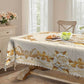 🌹✨  Waterproof Gold Rose Tablecloth – Elegant Embossed Effect, Stain-Resistant Finish & Easy-Clean Design 🏡