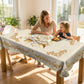 🌹✨  Waterproof Gold Rose Tablecloth – Elegant Embossed Effect, Stain-Resistant Finish & Easy-Clean Design 🏡