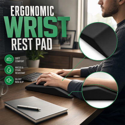 🖱️✨ DESK COMFORT UPGRADE! Ergonomic Memory Foam Wrist Rest Pad – Pressure Relief, Non-Slip Base & Easy-Clean Surface 💻