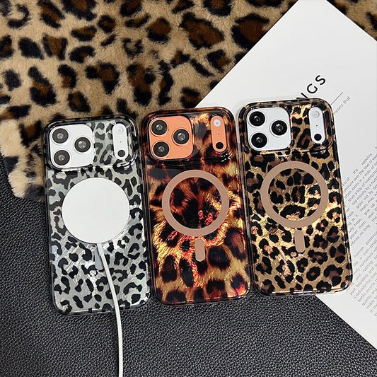 Magnetic Leopard Print Phone Case
