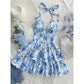 👗🌸 LIMITED-TIME 50% OFF! Women’s Halter Tie-Neck Printed Mini Dress – Lace-Up Front, Smocked Back & Tiered Ruffle Skirt ✨