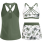 👙🌊Women's 3-piece tankini swimsuit set with shorts🤸