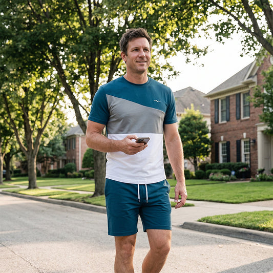 🏃‍♂️ ACTIVE SUMMER 👕 Men’s T-Shirt and Shorts Set – Breathable Feel, Handy Pockets & Machine-Washable Care
