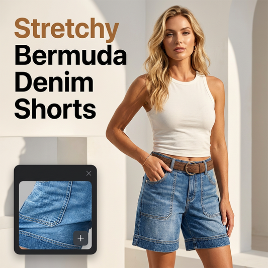 🏙️ Versatile Bermuda Denim Shorts — Style with Roll Necks, Blouses or Camisoles for Summer