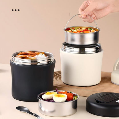 🍱 Large Capacity Food Flask — 1.5L | Double-Walled | Folding Spoon | All-Day Warm Meals