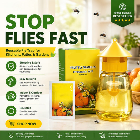 🐝🏡 LIMITED-TIME 50% OFF! Indoor & Outdoor Hanging Fly Trap – Four Entry Openings, Easy Setup & Reusable Pest Control
