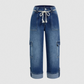 🌿 EVERYDAY STYLE 👖 Women’s Wide-Leg Cargo Pants – Spacious Side Pockets, Relaxed Silhouette & Adjustable Waist ✨