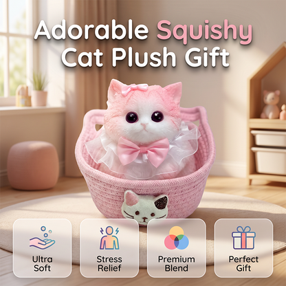 🐹 🐱 Squishy Cat Plush Toy – Soft Slow-Rebound Stress Relief Companion