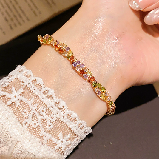 🌸 45% OFF NOW! 🌸Retro Crossover Twisted Multicolor Zircon Adjustable Bracelet