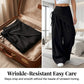 Asymmetrical Wrap Waist Wide-Leg Trousers