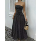 📢📢50% OFF !! 👗 WOMEN'S OFF-SHOULDER POLKA DOT DRESS — Flattering Ruched Waist & Flowing A-Line Evening Wear ✨