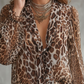 🐆✨ LIMITED TIME 50% OFF! Women’s V Neck Leopard Print Top – Chic Tie Front, Ruffled Cuffs and Lightweight Relaxed Fit