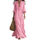 📢📢51% OFF !! ⏰Women Ruffle V-Neck Tiered Maxi Dress
