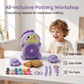 🎨🏺 LIMITED TIME 50% OFF! Kids’ Electric Pottery Wheel Craft Kit – Foot Pedal Control, Air-Dry Clay and 12 Washable Paints